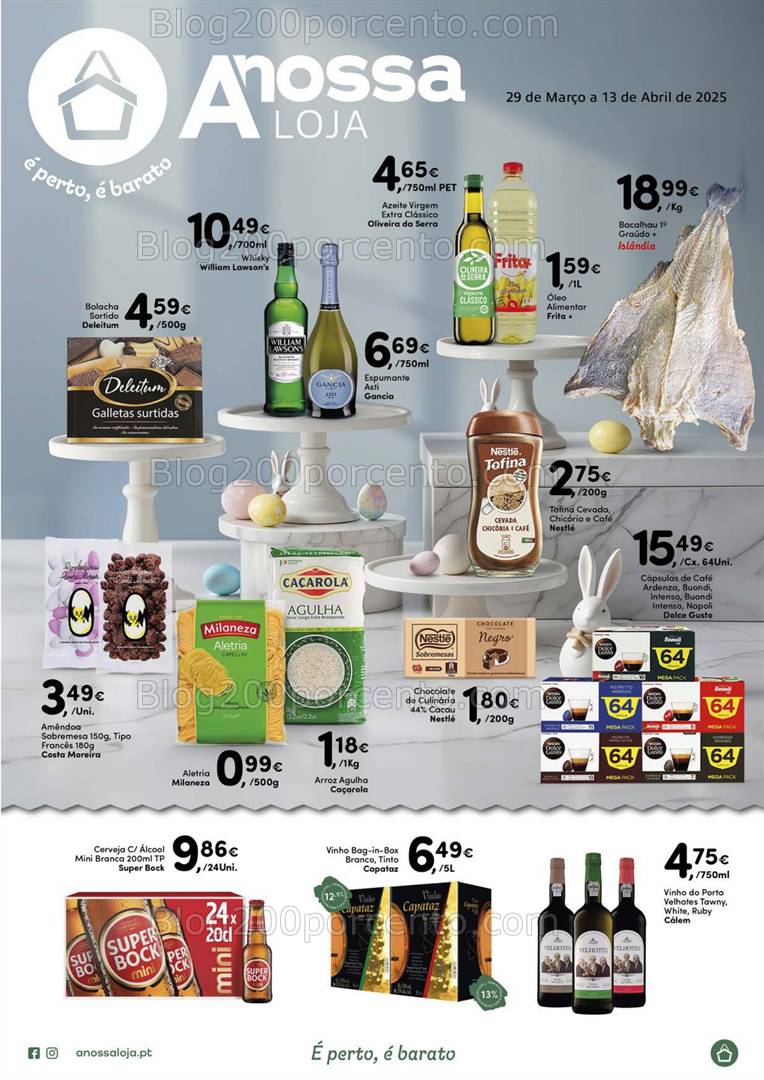 Antevisão Folheto A NOSSA LOJA Páscoa Promoções de 29 março a 13 abril