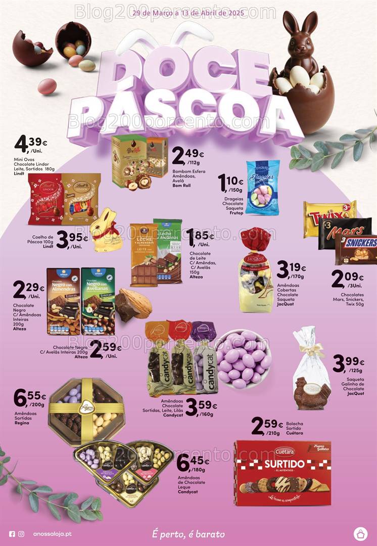 Antevisão Folheto A NOSSA LOJA Páscoa Promoções de 29 março a 13 abril