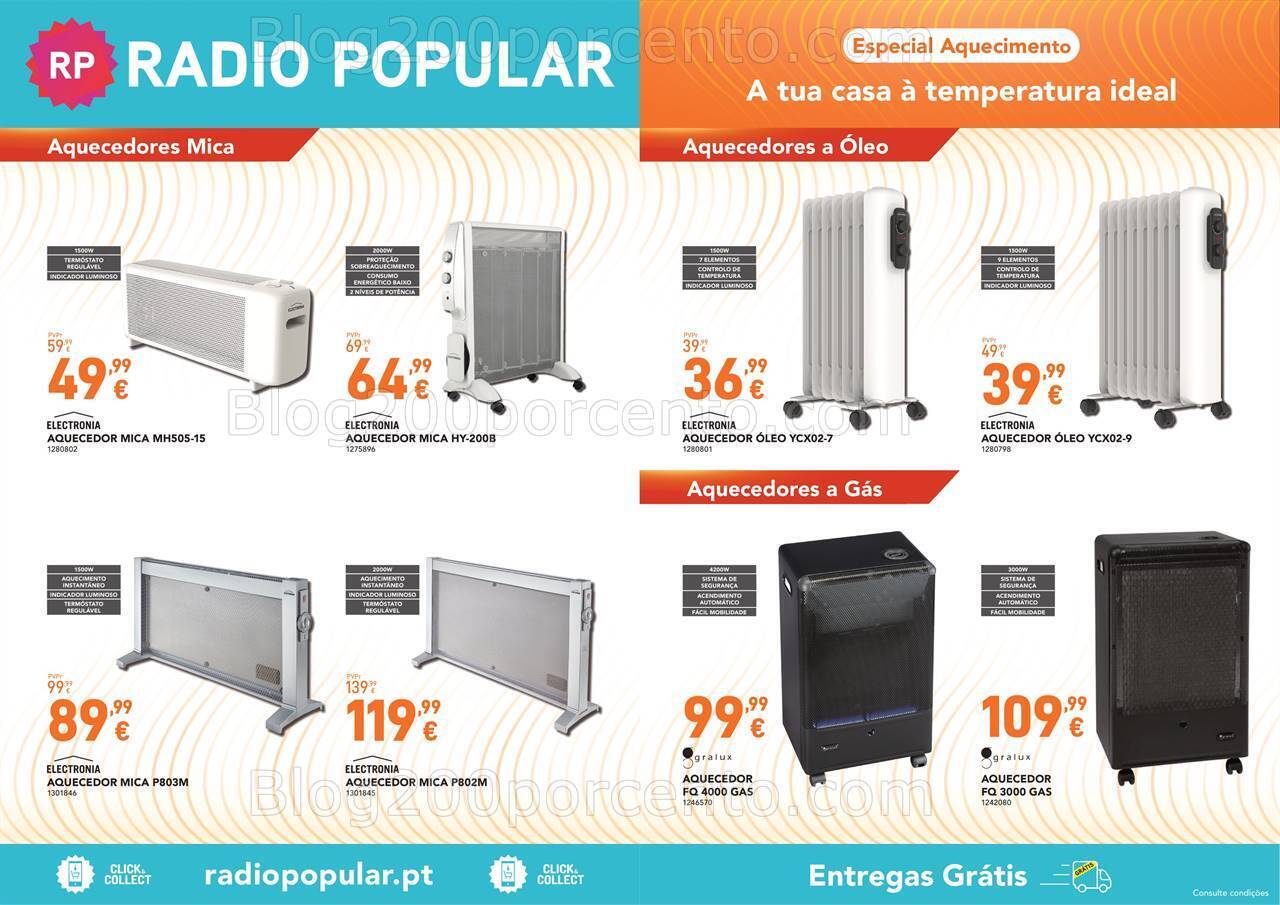 Antevisão Folheto RADIO POPULAR Aquecimento Promoções até 31 janeiro