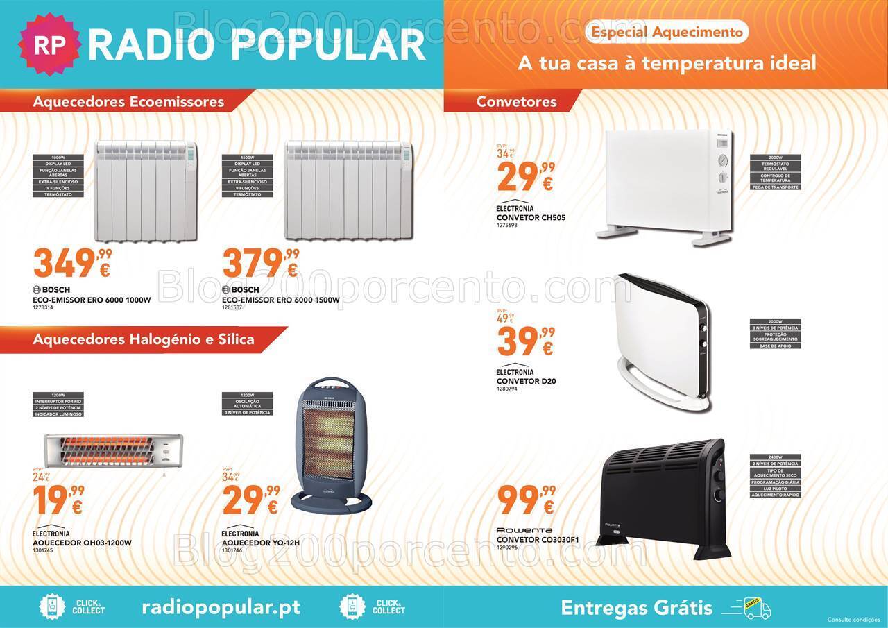 Antevisão Folheto RADIO POPULAR Aquecimento Promoções até 31 janeiro