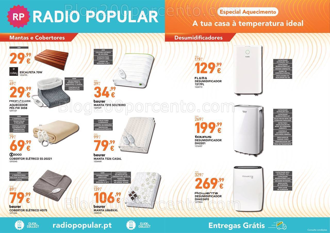 Antevisão Folheto RADIO POPULAR Aquecimento Promoções até 31 janeiro