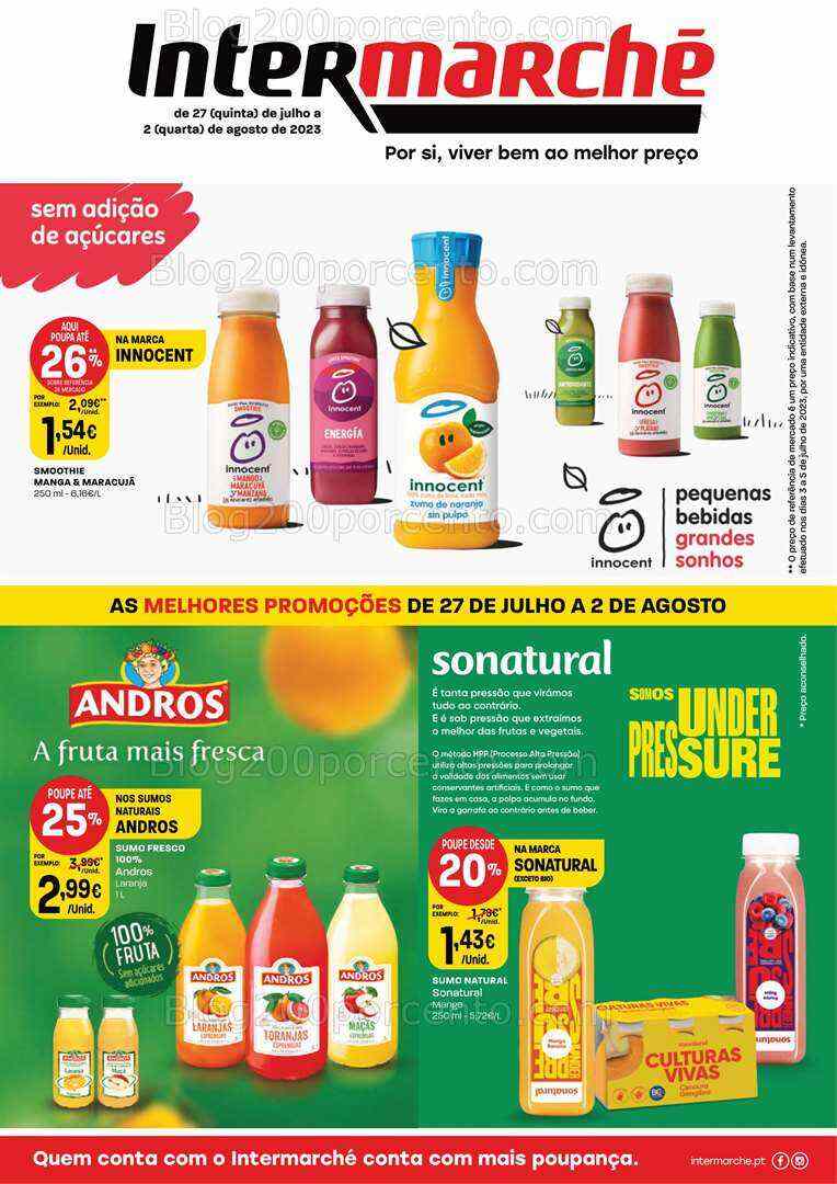 Antevisão Folheto INTERMARCHÉ Especial Sumos Promoções de 27 julho a 2 agosto