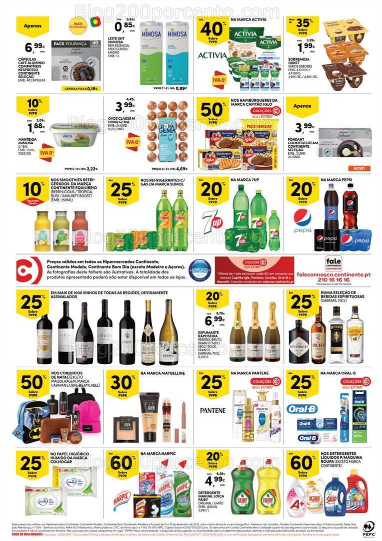 Antevisão Folheto CONTINENTE Promoções Fim de Semana - 15 a 18 dezembro