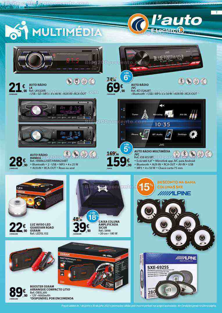 Antevisão Folheto E-LECLERC Auto Promoções de 7 junho a 30 julho