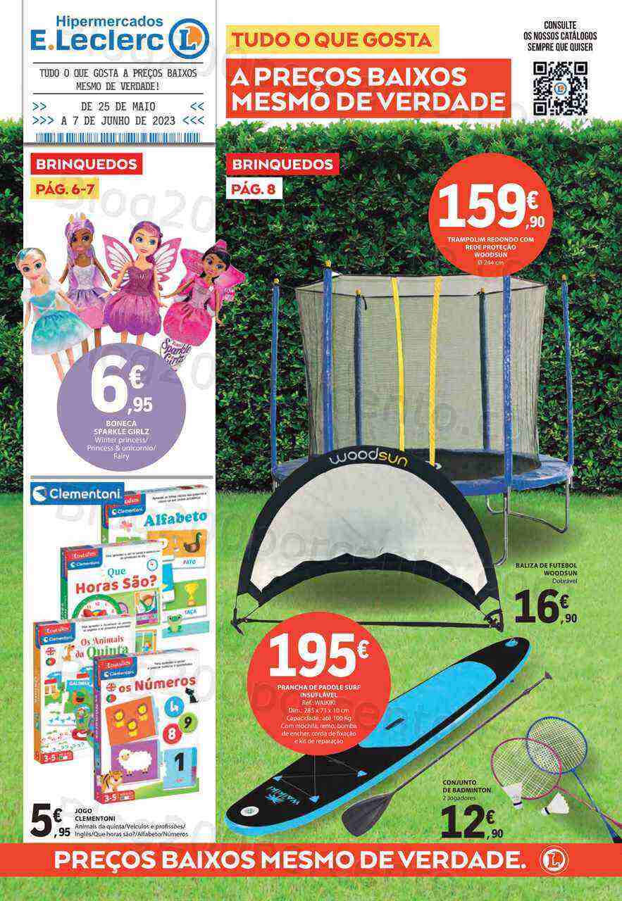 Antevisão Folheto E-LECLERC Bazar + Dia da Criança Promoções de 25 maio a 7 junho
