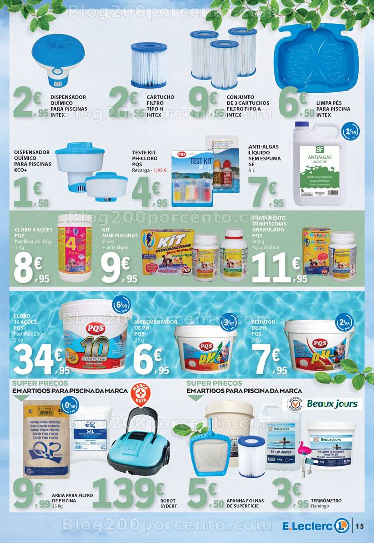 Antevisão Folheto E-LECLERC Ar Livre Promoções de 29 abril a 25 maio Piscinas