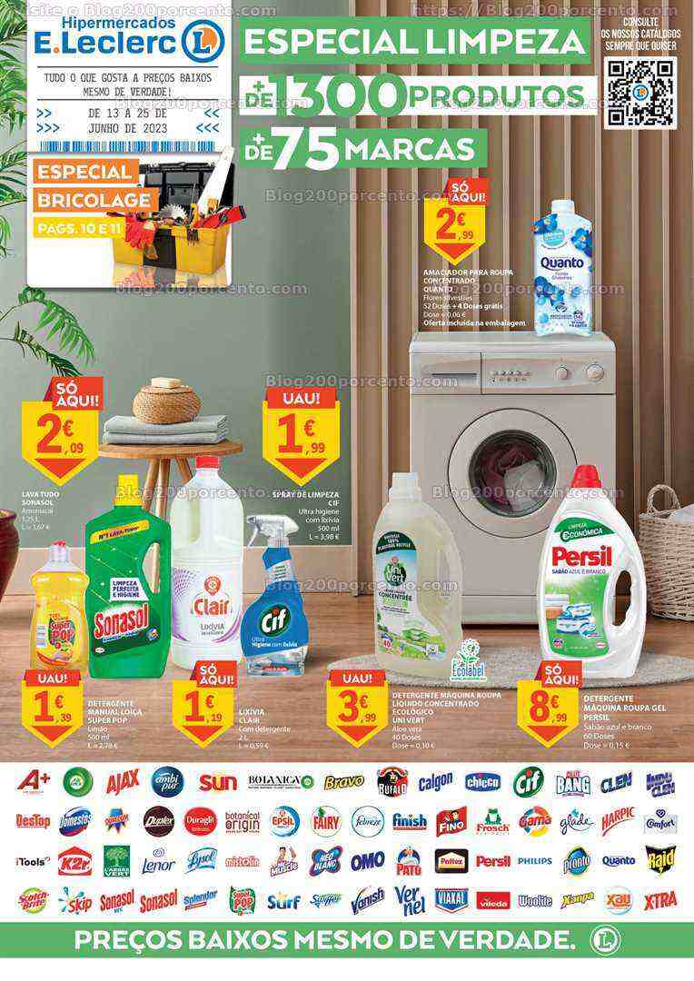 Antevisão Folheto E-LECLERC Especial Bricolage e Limpeza Promoções de 13 a 25 junho