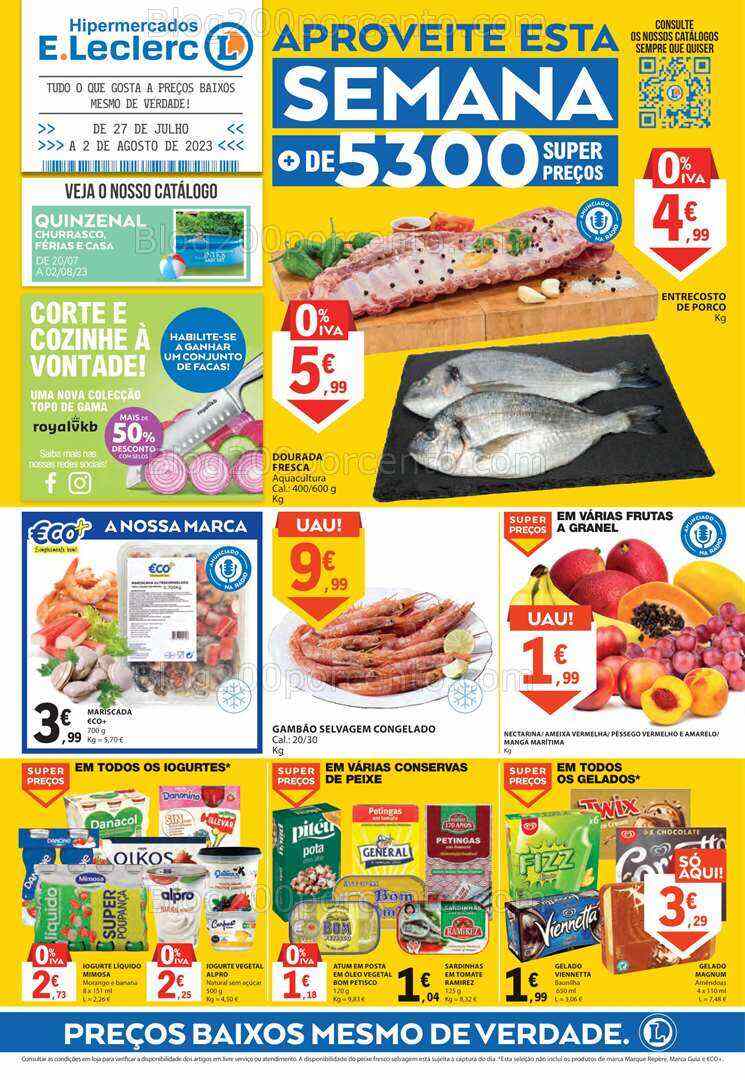 Antevisão Folheto E-LECLERC Promoções de 27 julho a 2 agosto
