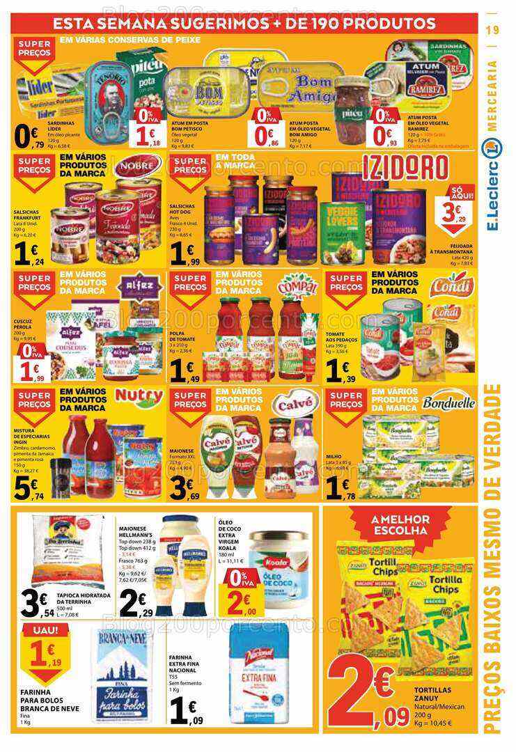 Antevisão Folheto E-LECLERC Promoções de 6 a 12 julho