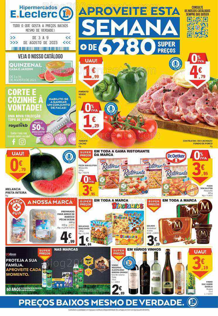 Antevisão Folheto E-LECLERC Promoções de 3 a 9 agosto