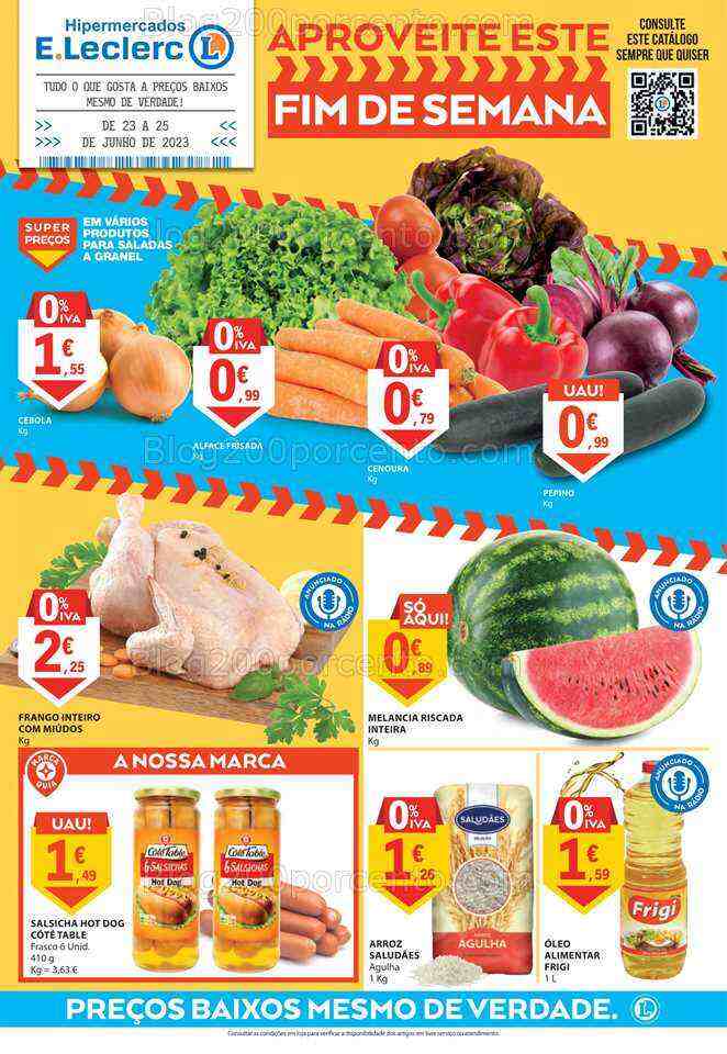 Antevisão Folheto E-LECLERC Promoções Fim de Semana - 23 a 25 junho
