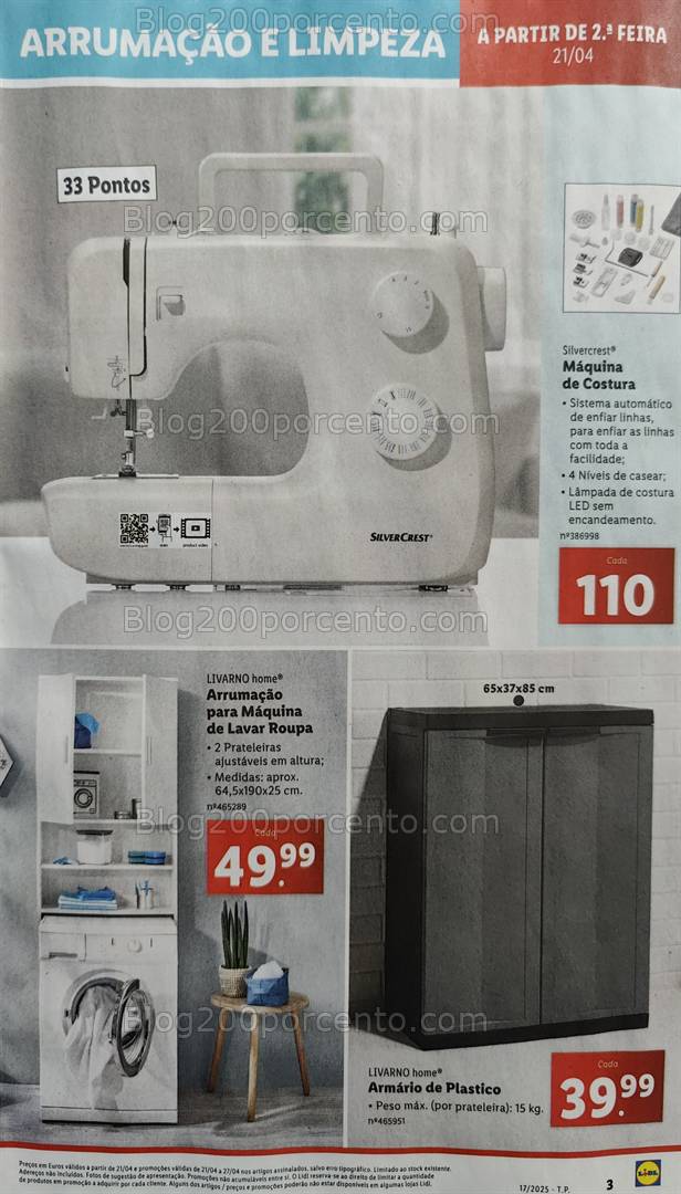 Antevisão Folheto LIDL Arrumação e Limpeza Promoções - 21 a 27 abril