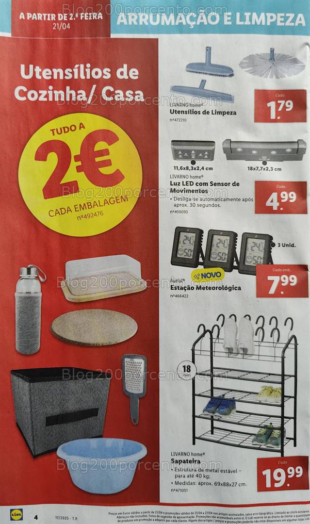 Antevisão Folheto LIDL Arrumação e Limpeza Promoções - 21 a 27 abril