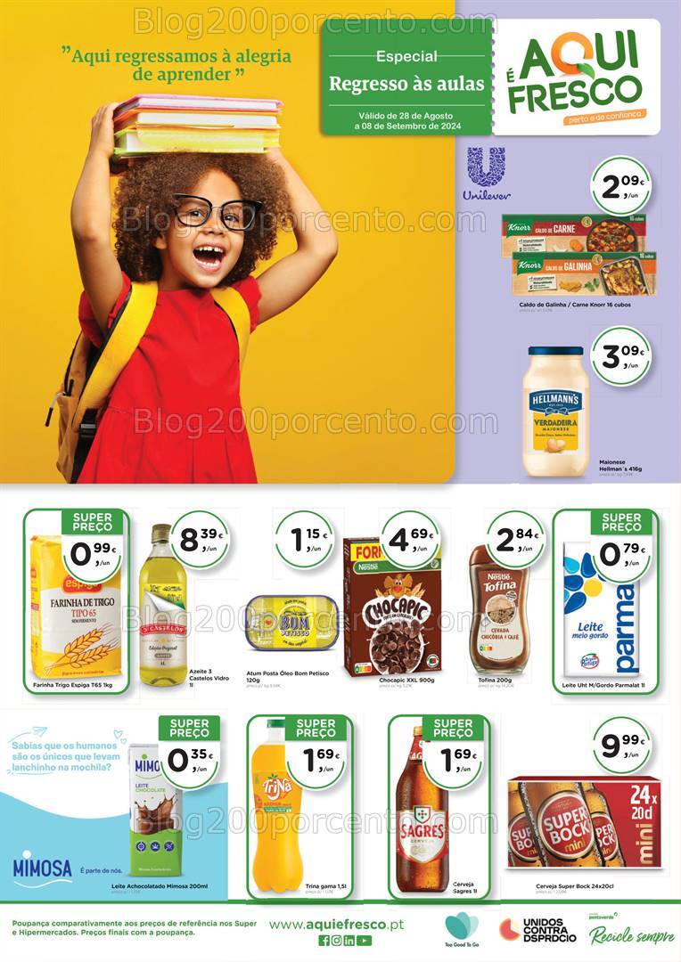 Antevisão Folheto AQUI É FRESCO Promoções de 28 agosto a 8 setembro