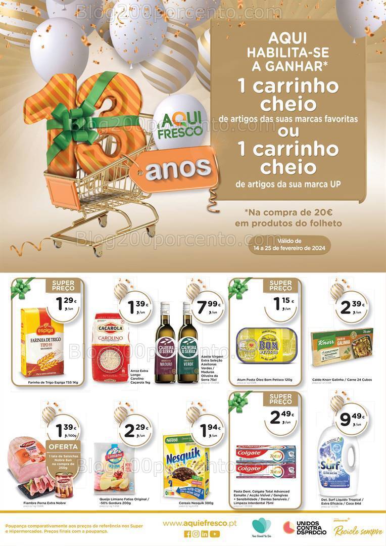 Antevisão Folheto AQUI É FRESCO Promoções de 14 a 25 fevereiro