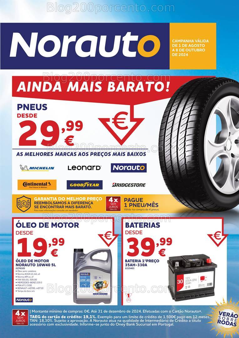 Antevisão Folheto NORAUTO Verão Promoções de 1 agosto a 8 outubro