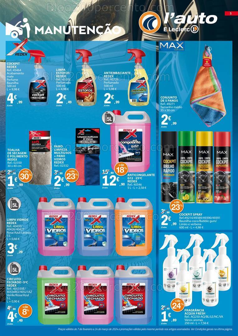 Antevisão Folheto E-LECLERC Auto Promoções de 7 fevereiro a 24 março