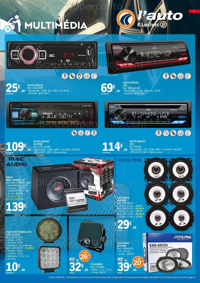 Antevisão Folheto E-LECLERC Auto Promoções de 7 fevereiro a 24 março