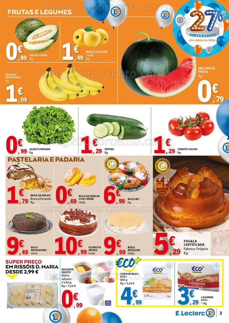 Antevisão Folheto E-LECLERC Aniversário Promoções de 25 julho a 11 agosto