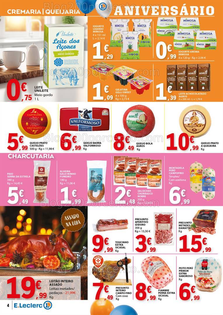 Antevisão Folheto E-LECLERC Aniversário Promoções de 25 julho a 11 agosto