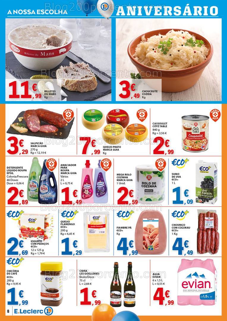 Antevisão Folheto E-LECLERC Aniversário Promoções de 25 julho a 11 agosto