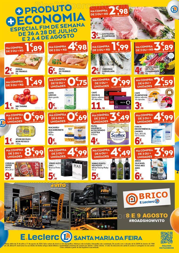 Antevisão Folheto E-LECLERC Aniversário Promoções de 25 julho a 11 agosto