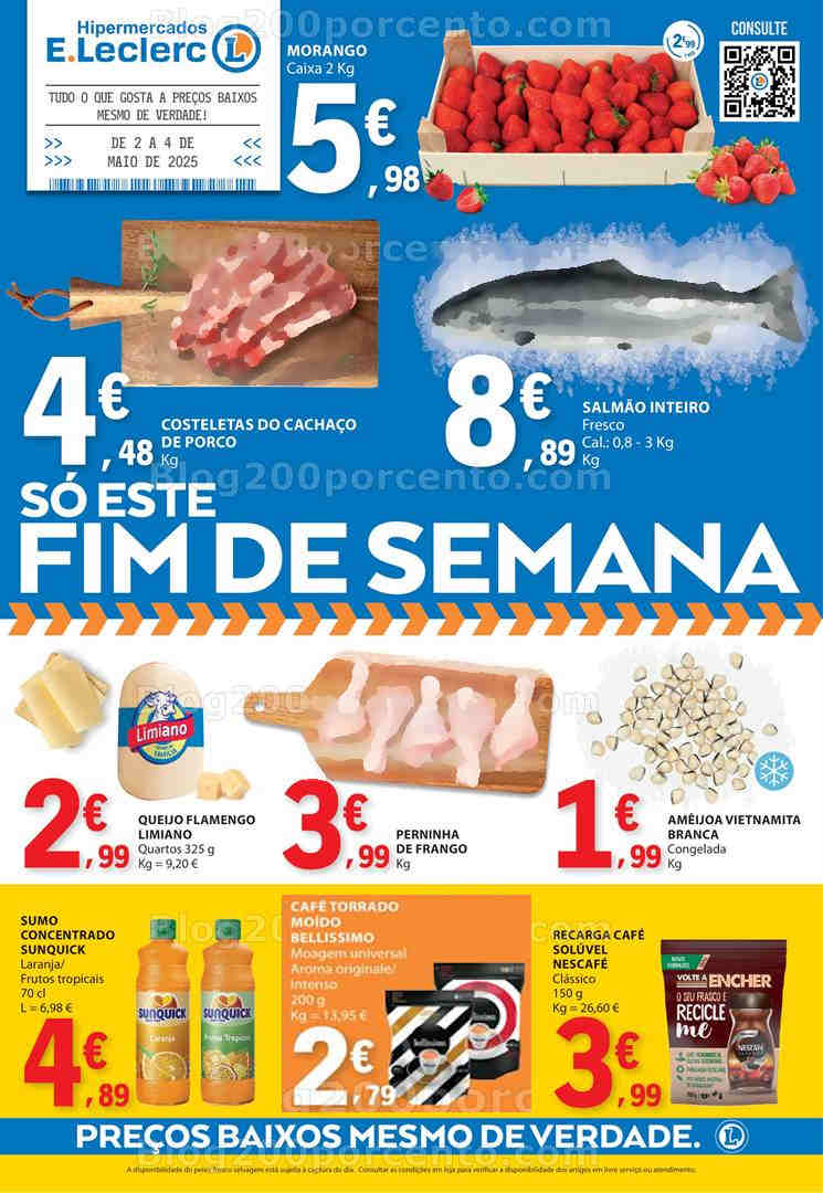 Antevisão Folheto E-LECLERC Promoções Fim de Semana - 2 a 4 de maio