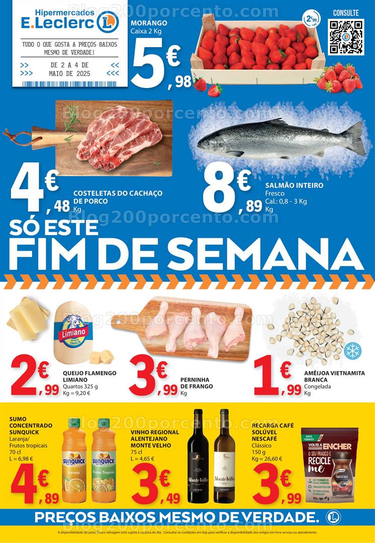 Antevisão Folheto E-LECLERC Promoções Fim de Semana - 2 a 4 de maio