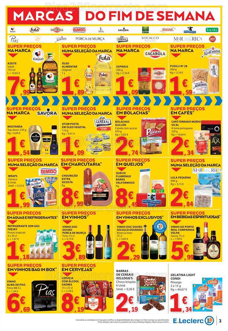 Antevisão Folheto E-LECLERC Promoções Fim de Semana - 26 a 28 abril