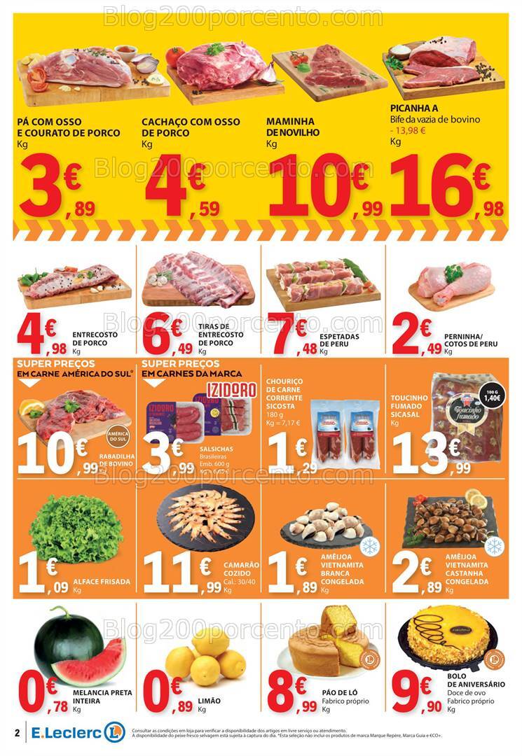 Antevisão Folheto E-LECLERC Promoções Fim de Semana - 9 a 11 agosto