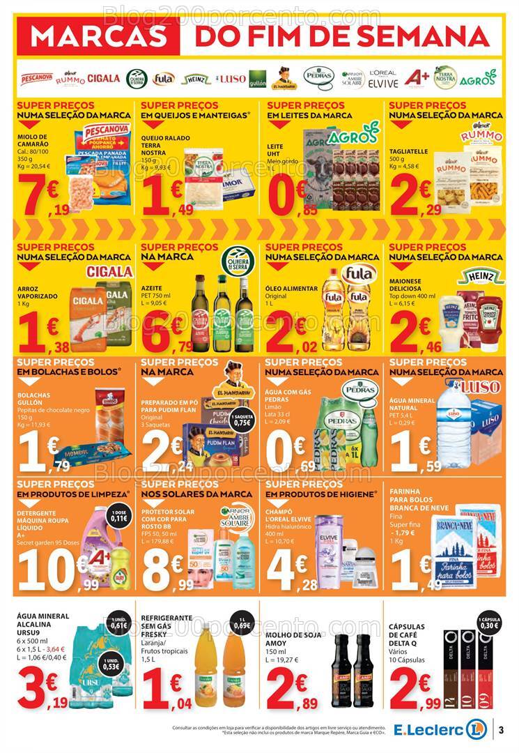 Antevisão Folheto E-LECLERC Promoções Fim de Semana - 9 a 11 agosto