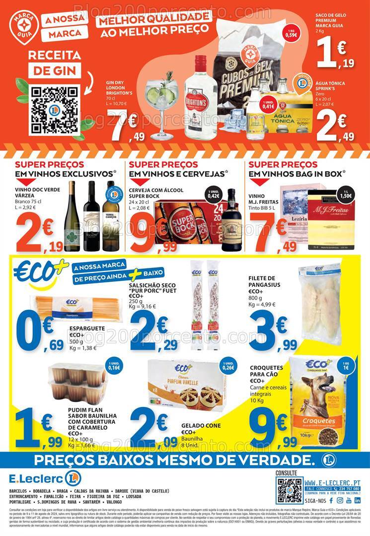 Antevisão Folheto E-LECLERC Promoções Fim de Semana - 9 a 11 agosto
