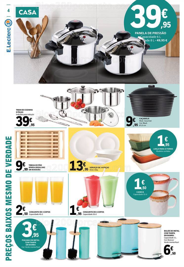 Antevisão Folheto E-LECLERC Bazar Promoções de 17 a 30 agosto