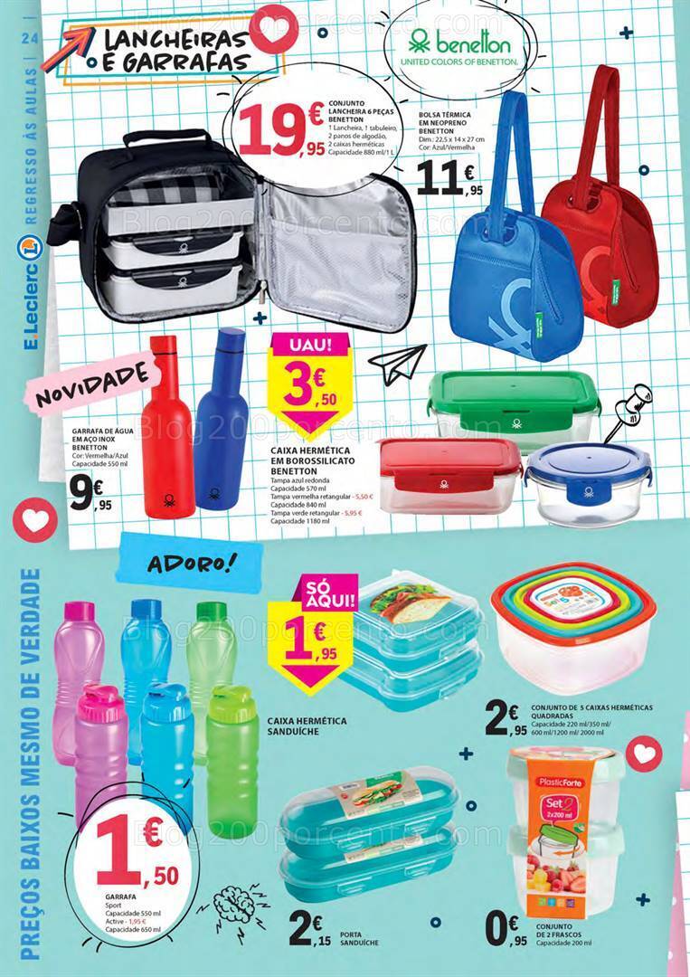 Antevisão Folheto E-LECLERC Regresso às Aulas Promoções de 15 agosto a 10 setembro