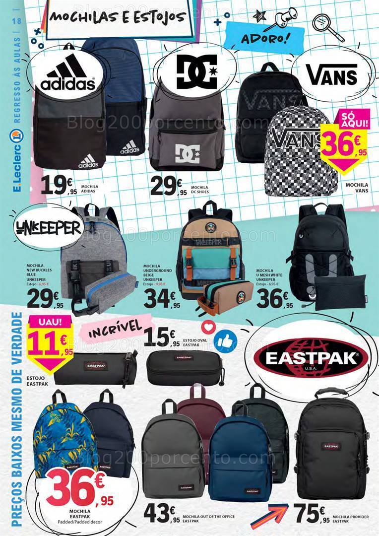 Antevisão Folheto E-LECLERC Regresso às Aulas Promoções de 15 agosto a 10 setembro