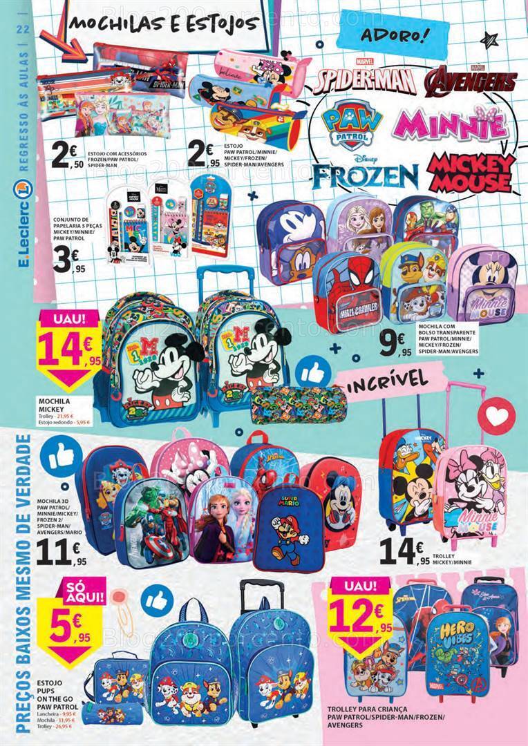 Antevisão Folheto E-LECLERC Regresso às Aulas Promoções de 15 agosto a 10 setembro