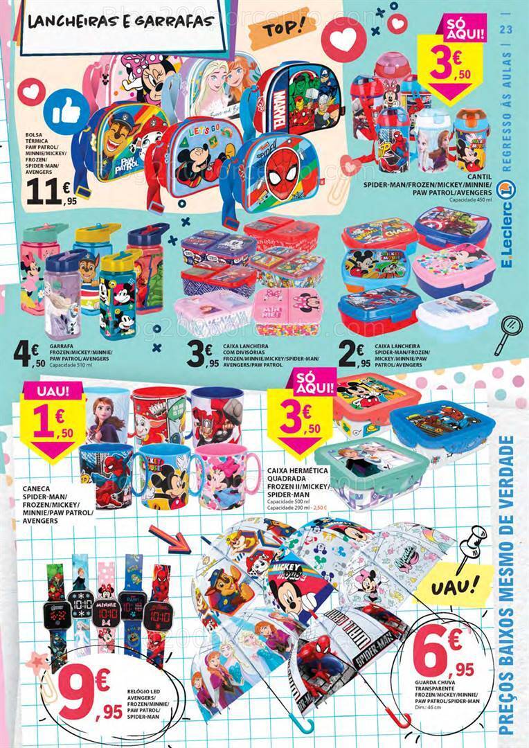 Antevisão Folheto E-LECLERC Regresso às Aulas Promoções de 15 agosto a 10 setembro