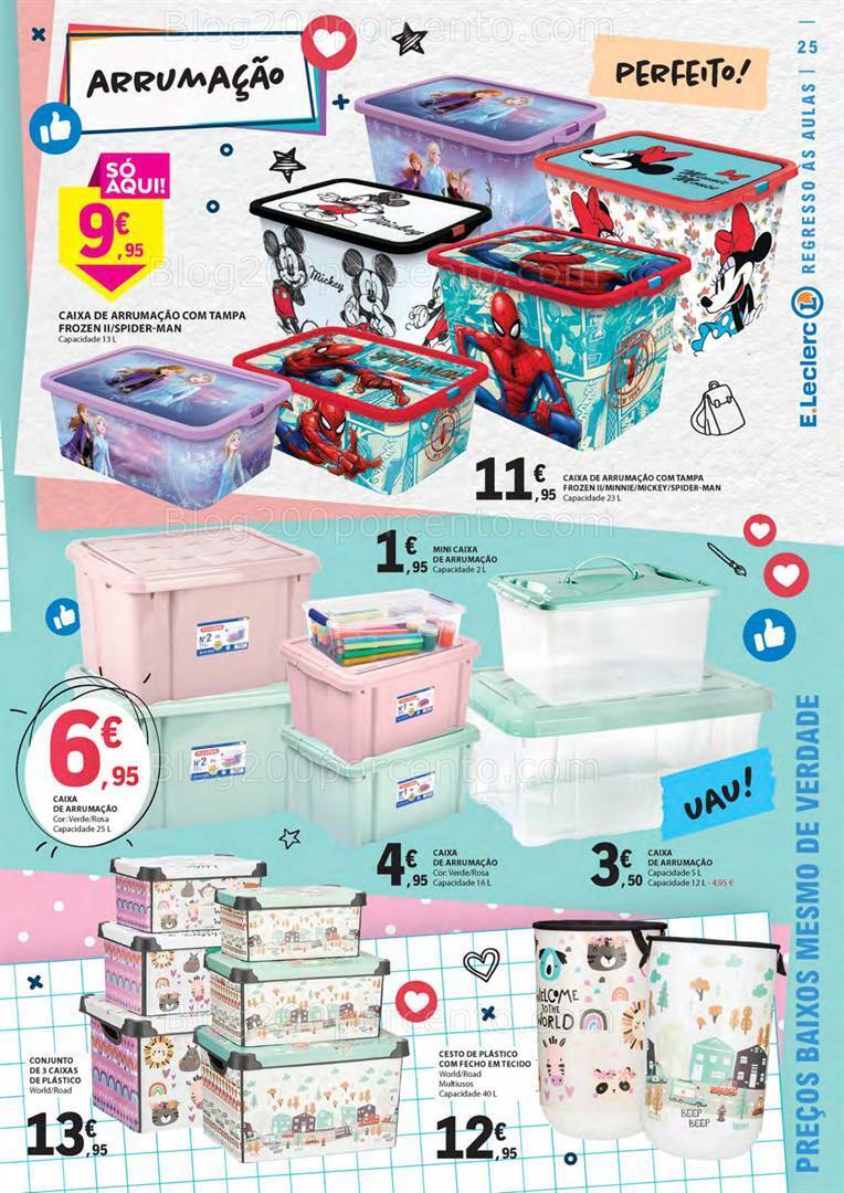 Antevisão Folheto E-LECLERC Regresso às Aulas Promoções de 15 agosto a 10 setembro