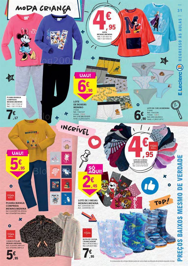 Antevisão Folheto E-LECLERC Regresso às Aulas Promoções de 15 agosto a 10 setembro