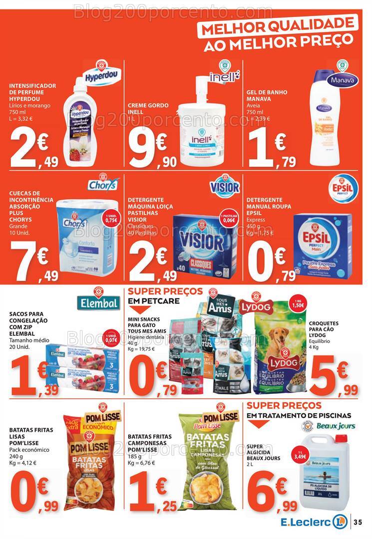 Antevisão Folheto E-LECLERC Promoções de 15 a 21 agosto