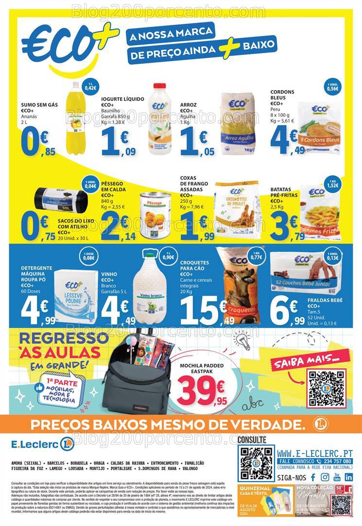 Antevisão Folheto E-LECLERC Promoções de 15 a 21 agosto