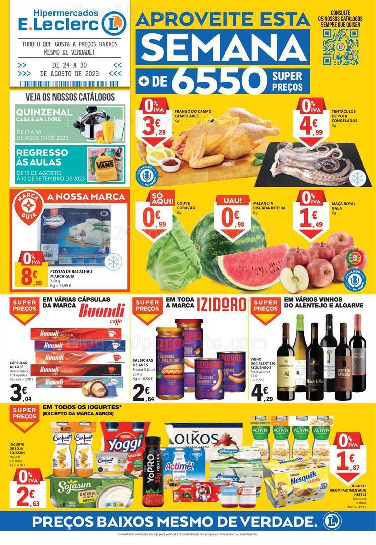 Antevisão Folheto E-LECLERC Promoções de 24 a 30 agosto