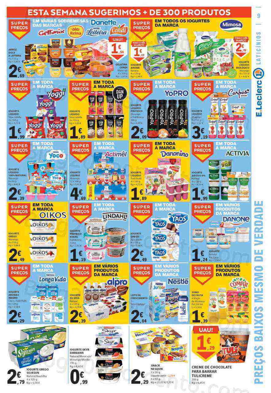 Antevisão Folheto E-LECLERC Promoções de 16 a 22 março