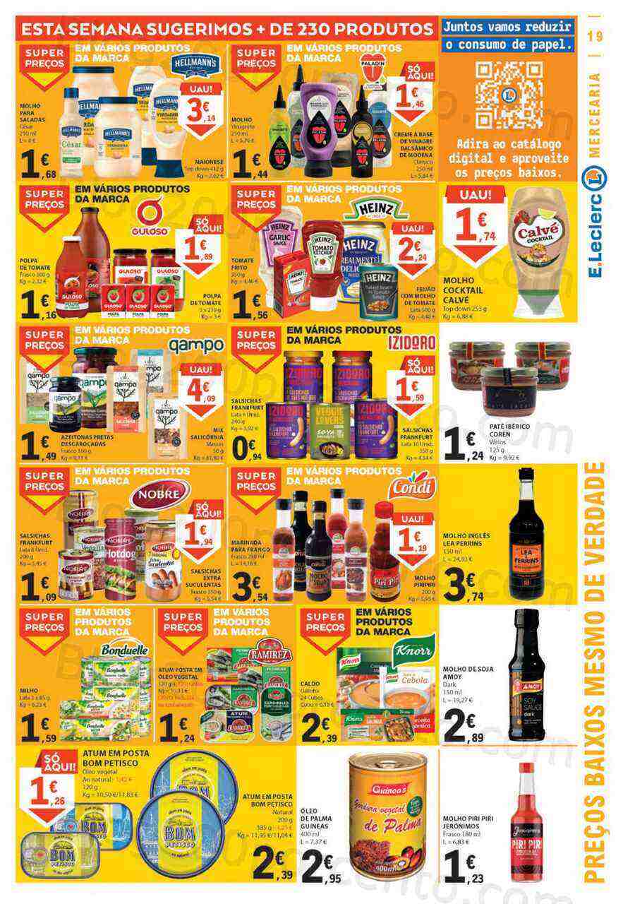 Antevisão Folheto E-LECLERC Promoções de 16 a 22 março