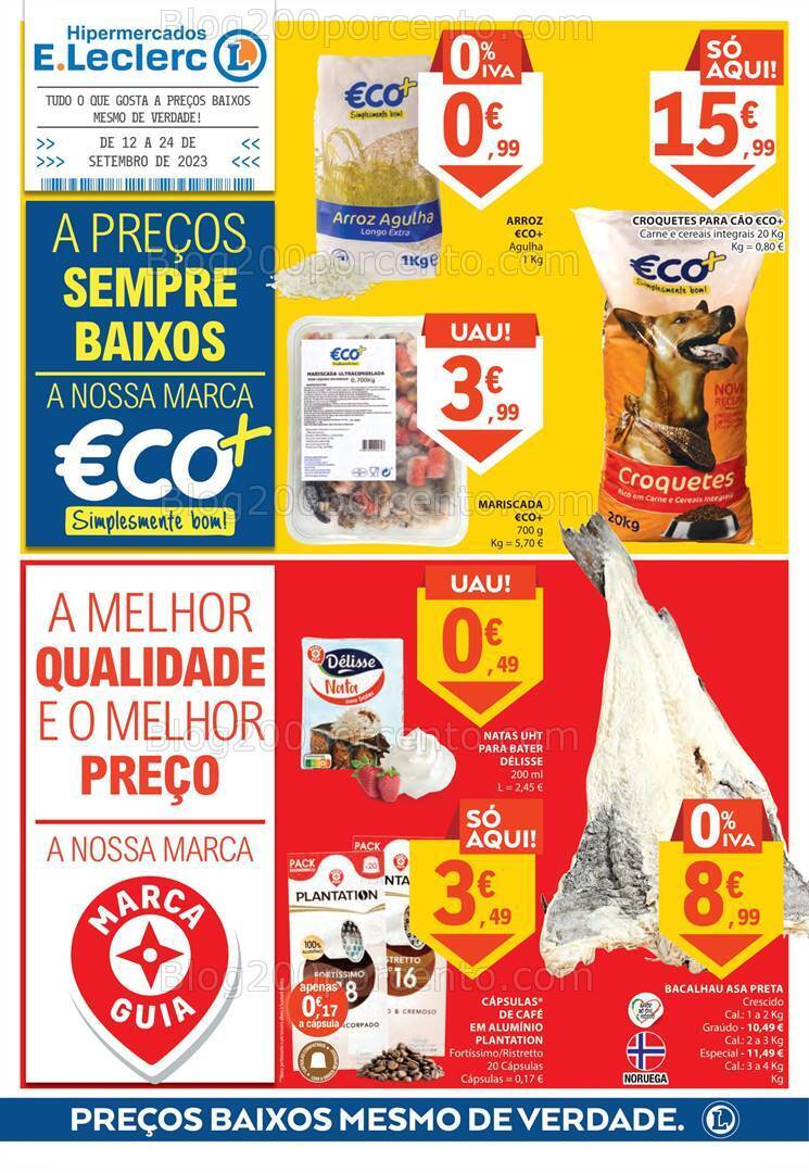 Antevisão Folheto E-LECLERC Especial Marcas Próprias Promoções de 12 a 24 setembro