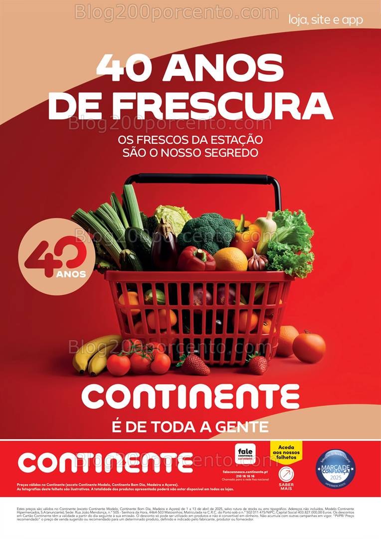 Antevisão Folheto CONTINENTE Frescos Promoções de 1 a 13 abril