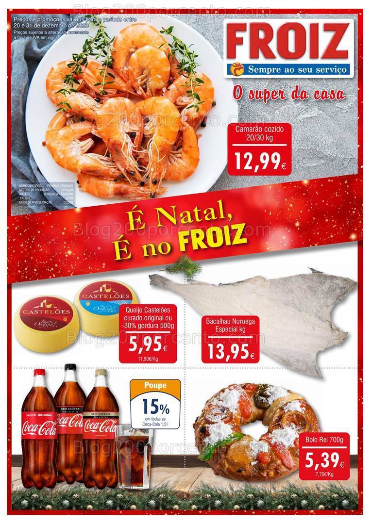 Antevisão Folheto FROIZ Natal e Passagem de Ano Promoções de 20 a 31 dezembro