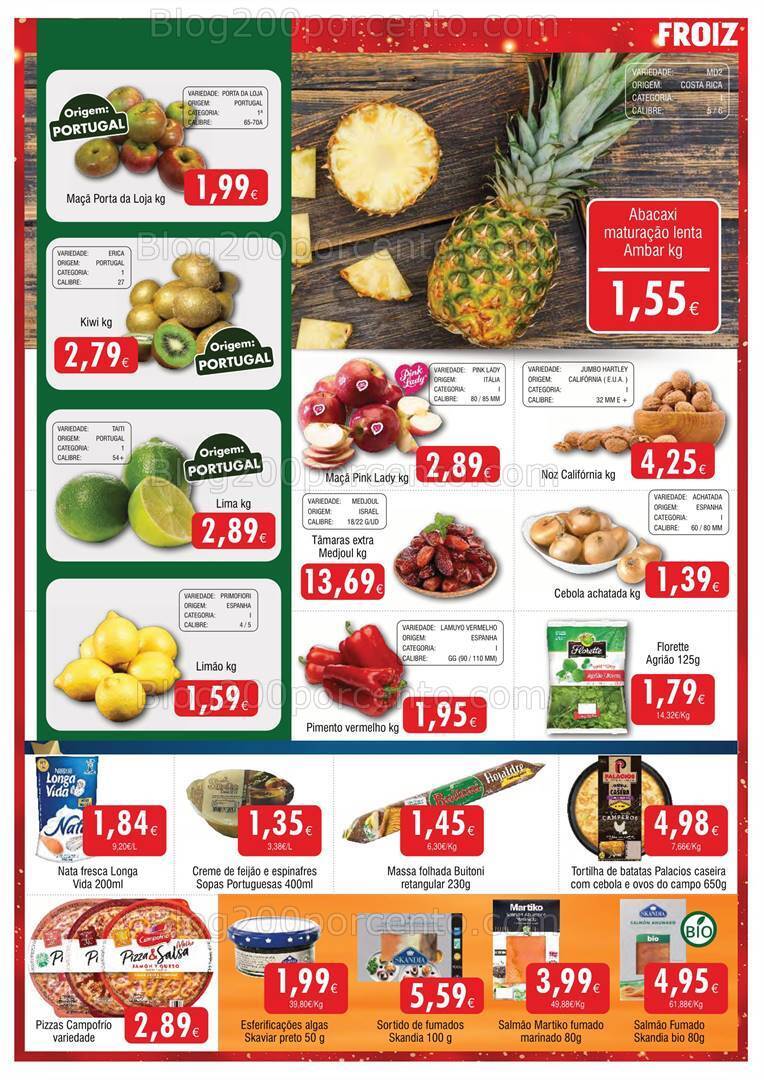 Antevisão Folheto FROIZ Natal e Passagem de Ano Promoções de 20 a 31 dezembro