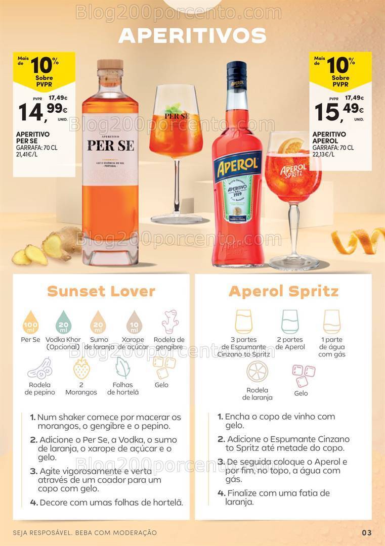 Antevisão Folheto CONTINENTE Guia de Cocktails - 16 julho a 11 agosto