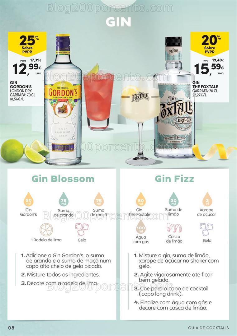 Antevisão Folheto CONTINENTE Guia de Cocktails - 16 julho a 11 agosto